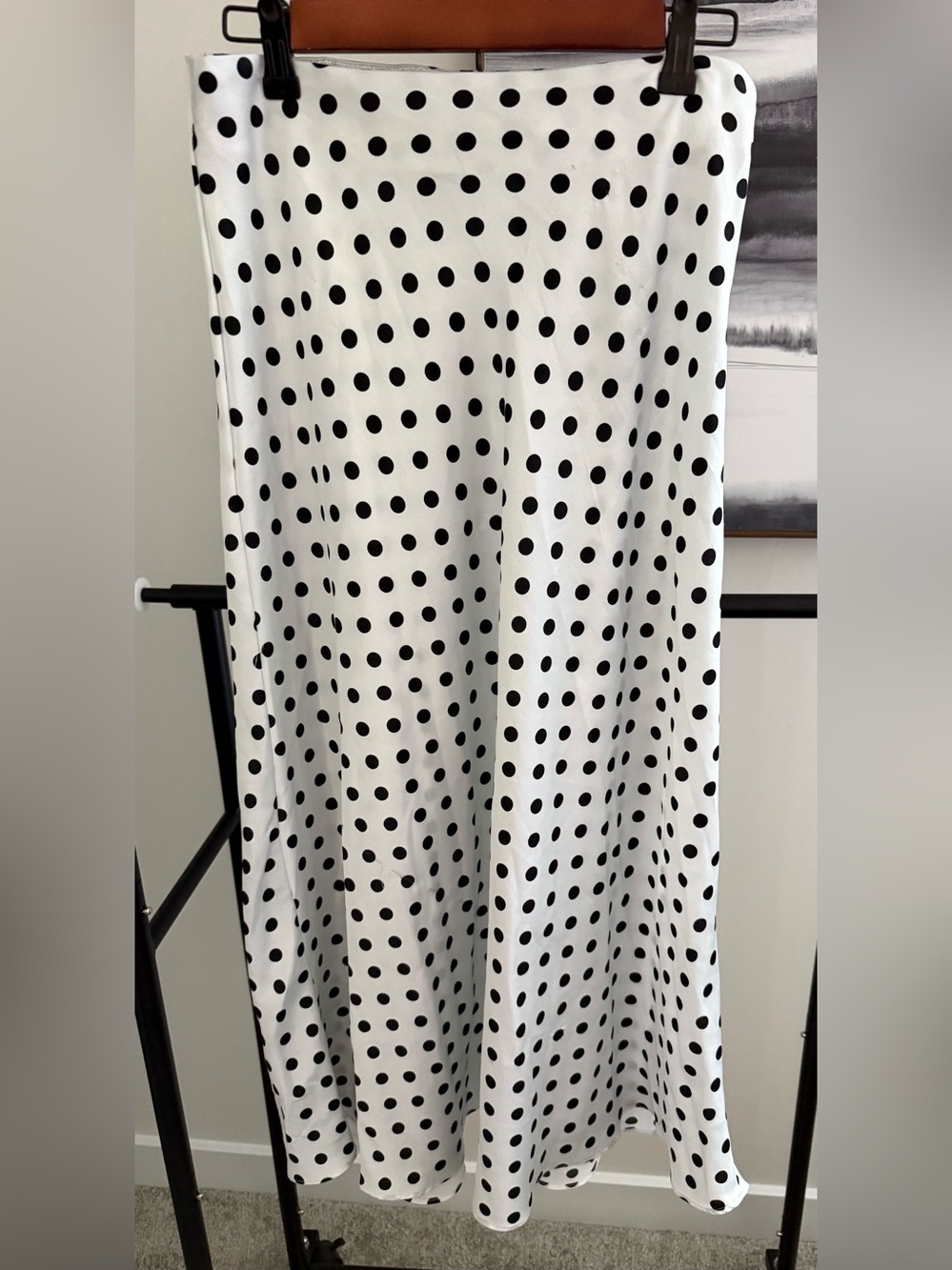 SHEIN Black & White Polka Dot Maxi Skirt